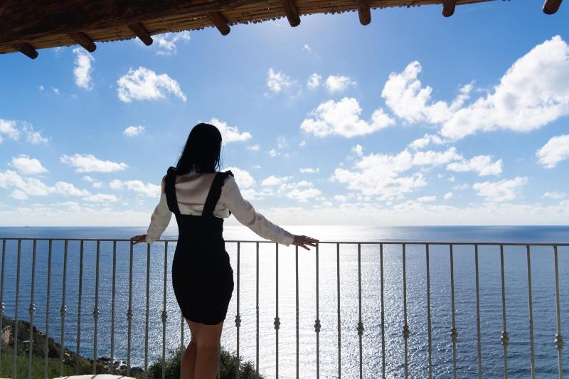 Villa Patty with infinity pool in front of the sea, parking and wifi